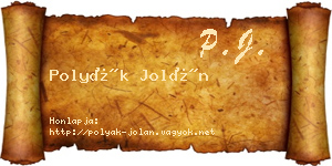 Polyák Jolán névjegykártya